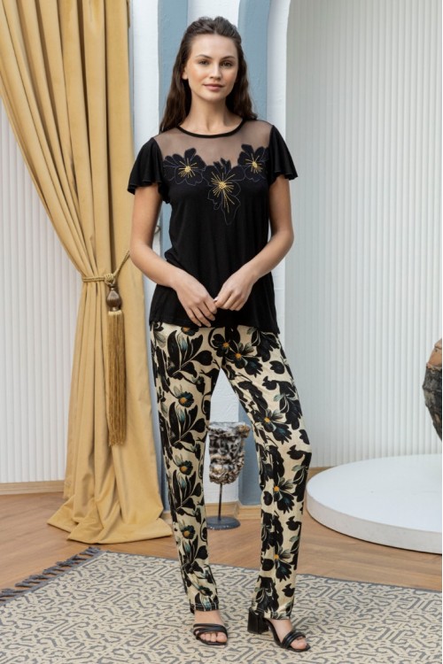 İPEKMOOD NAKIŞ DETAYLI PİJAMA TAKIMI İPK2325